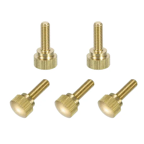 Vista 27 de uxcell 10 tornillos moleteados para el pulgar, pernos de hombro de latón M4x6mm, perillas de agarre escalonadas para PC, electrónicos, mecánicos