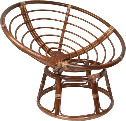 Vista 6 de International Caravan Furniture Piece - Silla Papasan de ratán de 42 pulgadas con cojín de sarga sólida