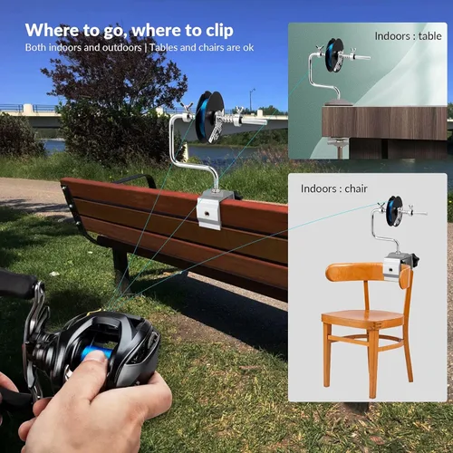 Vista 5 de THKFISH Carrete de línea de pesca Bobinador de línea de pesca Carrete de pesca Accesorios de pesca Ajustable Estable Portátil Carrete de línea