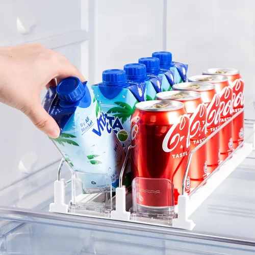 Organizador de bebidas para refrigerador, dispensador de latas de soda para refrigerador, dispensador automático de bebidas para refrigerador con