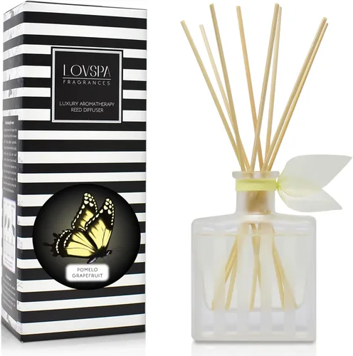 Vista 33 de LOVSPA - Set de difusor de junco, difusor de aceite con fragancia de grosella roja festiva y madera con varillas, accesorios de fragancia
