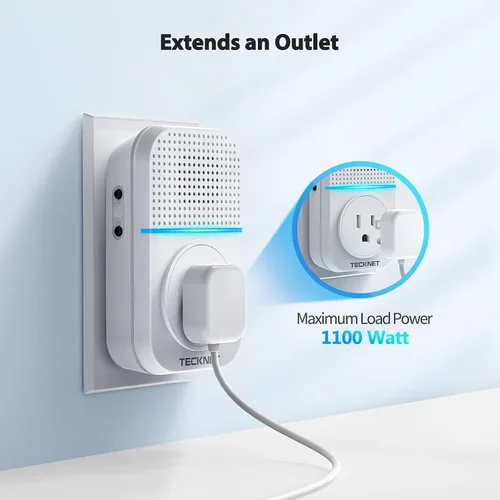 Vista 2 de TECKNET Timbre inalámbrico, timbre de puerta enchufable, timbre impermeable IP66, timbre de puerta inalámbrico de 1300 pies, timbre de puerta Blanco