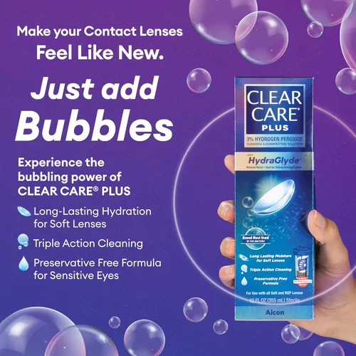 Vista 6 de Clear Care Plus Solución de limpieza y desinfección para lentes de contacto con estuche para lentes, transparente, 12 onzas líquidas