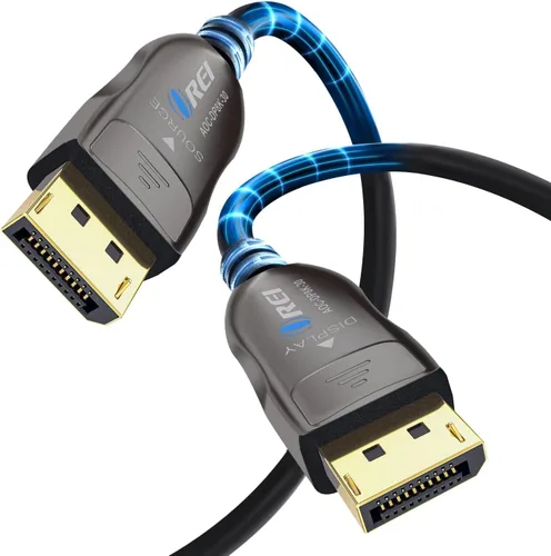 Vista 11 de OREI Cable AOC DisplayPort 2.0 8K de 30 pies - 54 Gbps, 8K a 120 Hz, 4K a