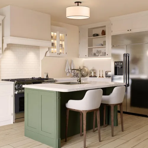 Vista 7 de VONLUCE Lámpara de techo semiempotrada, lámpara de techo de 18 pulgadas con forma difusa, lámpara moderna para dormitorio, sala de estar, entrada