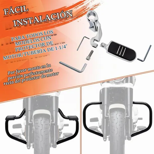 Vista 6 de FOVPLUE Estriberas de carretera de 1.25 pulgadas, estriberas ajustables en ángulo para motocicleta Harley Davidson Touring Road King Road Glide