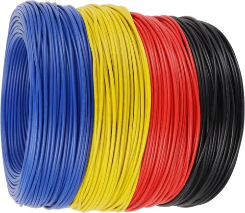 Vista 13 de Cable primario de cobre de calibre 14 para automóvil, 10 pies cada uno, 6 paquetes surtidos de colores, cableado flexible de bajo voltaje