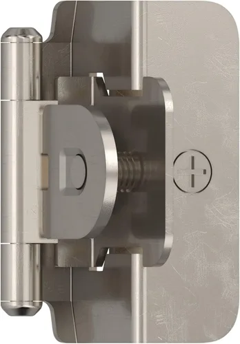 Vista 18 de Amerock BPR8701CZ Bisagra para gabinete Superposición doble desmontable de 1/4 pulgada (6 mm) Bronce champán Bisagra para puerta de gabinete