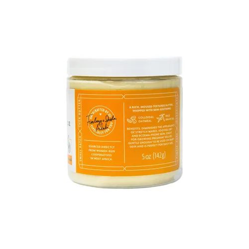 Vista 2 de Shea Radiance P.U.R.E. Manteca de karité batida con avena coloidal, mantequilla corporal batida mezclada con avena calmante para la piel y aceite