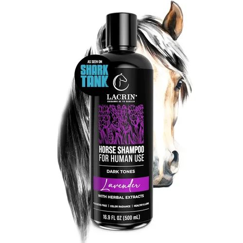 Champú Caballo de lavanda para uso humano para tonos oscuros, como se ve en Shark Tank, suave, hidratante, sin parabenos sensible para el