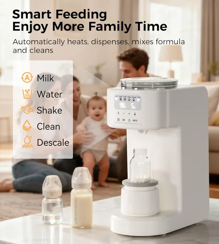 Vista 2 de Advanced - Máquina de fórmula para bebés con mezcla y limpieza automática, dispensador de fórmula rápido con sensores precisos, agua caliente