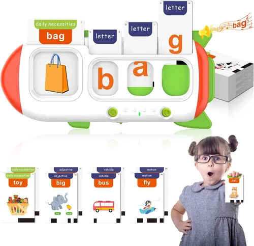 Tarjetas flash de ortografía y habla para niños pequeños de 3 a 8 años, terapia del habla con 107 palabras visuales, juguetes sensoriales para niños
