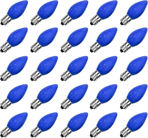Vista 11 de SUNSGNE C7 Bombillas de luz nocturna de repuesto rojas de Navidad, bombillas de base de candelabro E12 de 5 W, ideales para luces nocturnas