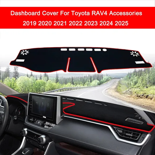 Vista 7 de para Toyota Rav4 2013 2014 2015 2016 2017 2018 Funda para Salpicadero, Funda para Consola Central, Alfombrilla para Tablero, Alfombra Protectora