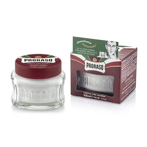 Proraso Crema acondicionadora preafeitada para hombres, hidratante y nutritiva para barbas gruesas con aceite de sándalo, 3.6 onzas