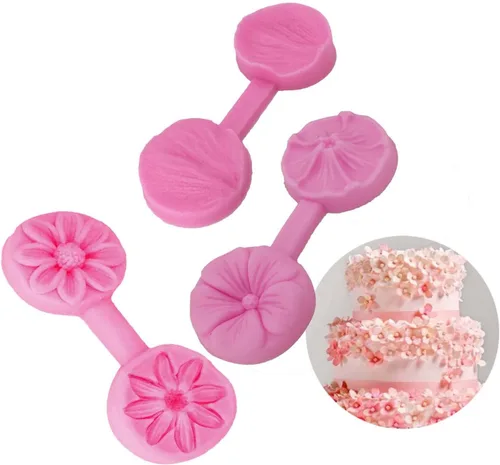 Vista 8 de 2 moldes de silicona de flores de rosas largas para moldes de repujado de bordes en relieve de pasteles, molde antiadherente para fondant