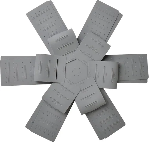 Vista 8 de Protectores de ollas y sartenes - Protectores de silicona para apilar 3 Negro