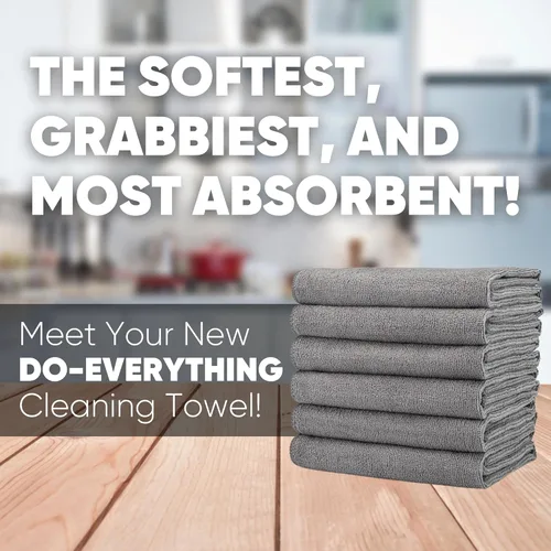 Vista 3 de Toallas de Cocina - Toallas de Microfibra con Tejido de Waffle Absorbentes, Sin Pelusas, Gruesas, Reutilizables, Comerciales, Suaves, para Manos