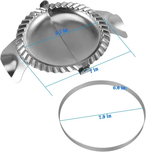 Vista 2 de Máquina de empanada extra grande – Sello de 7 pulgadas con círculo cortador de masa, prensa de acero inoxidable, herramientas de pastelería