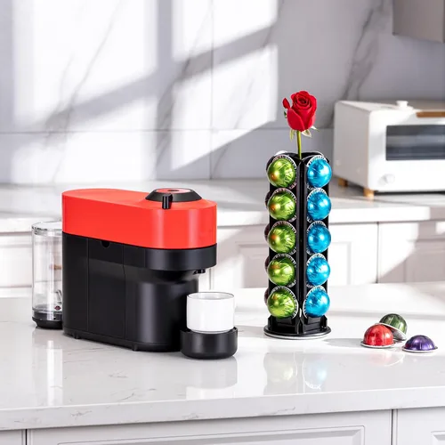 Vista 6 de ZCDCP Nespresso - Soporte para cápsulas Vertuo, soporte de almacenamiento con 360 grados, organizador de cápsulas de café cromado para Nespresso