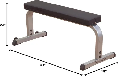 Vista 13 de Body-Solid (GFB350B) Banco de pesas plano de 600 libras de capacidad ajustable para entrenamiento de fuerza, estiramiento, ejercicios abdominales