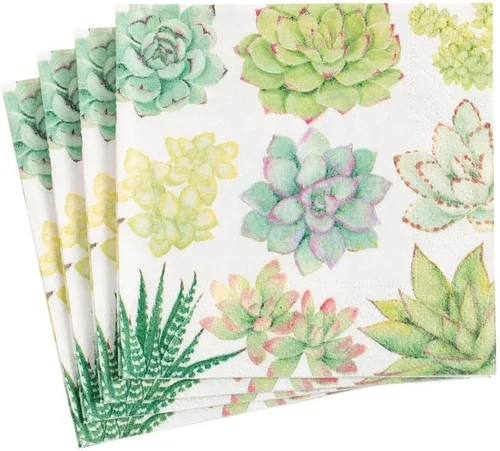Vista 7 de Caspari Servilletas de papel suculentas - 20 por paquete