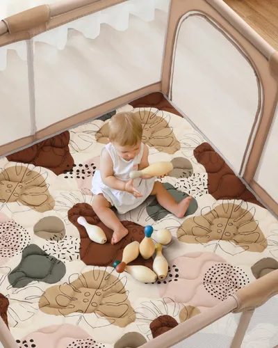 Vista 8 de Blissful Diary Alfombras de Juego para Bebés para el Piso, Alfombra de 50x50 para Gatear para el Parque Infantil, Almohadillas de Espuma de Espesor