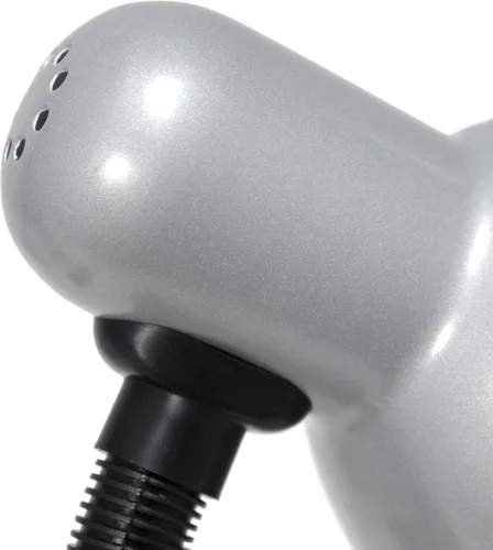 Vista 8 de Simple Designs LD1003-SLV Lámpara de escritorio básica de metal con cuello de manguera flexible para oficina, sala de estar, dormitorio, dormitorio