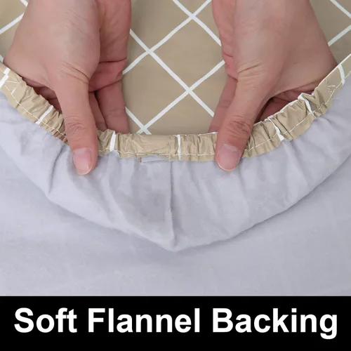 Vista 87 de Mantel rectangular, manteles de plástico elásticos ajustables con parte trasera de franela para mesas de 4 pies, manteles de vinilo impermeables