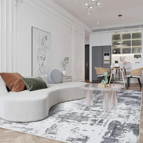 Vista 48 de Auemtyn Alfombra lavable de 6 x 9, moderna, abstracta, suave, delgada, antideslizante, para interiores, para sala de estar, dormitorio, comedor