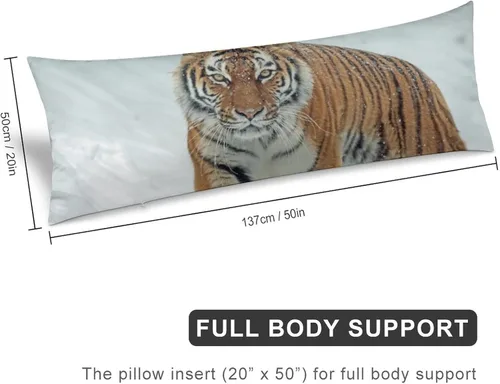 Vista 2 de Funda de almohada corporal con cremallera para el invierno, diseño de animales raros, ojos y retrato, bestia tranquila, fundas de almohada