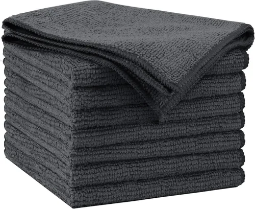 Vista 9 de AIDEA Paño de limpieza de microfibra negro 24PK, toallas de microfibra para autos, paños de auto premium, paños para quitar el polvo sin pelusa