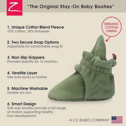 Vista 3 de Zutano Botines de forro polar unisex para bebé, con cierre de dos broches, de recién nacido a 24 meses