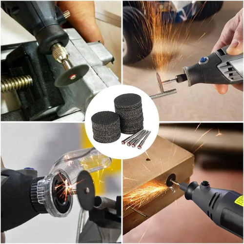 Vista 7 de 54 piezas de herramientas de corte abrasivo, accesorios de fibra de vidrio reforzada, disco de herramienta de corte abrasivo con 4 mandriles