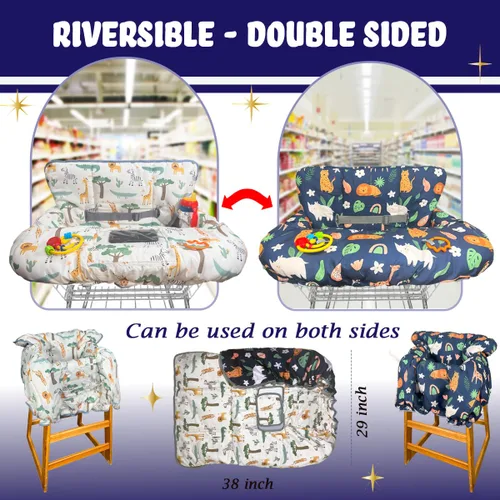 Vista 2 de Funda para carrito de compras para bebé, funda para carrito de comestibles para bebé niño y niña, funda para silla alta para bebé y niño, regalo