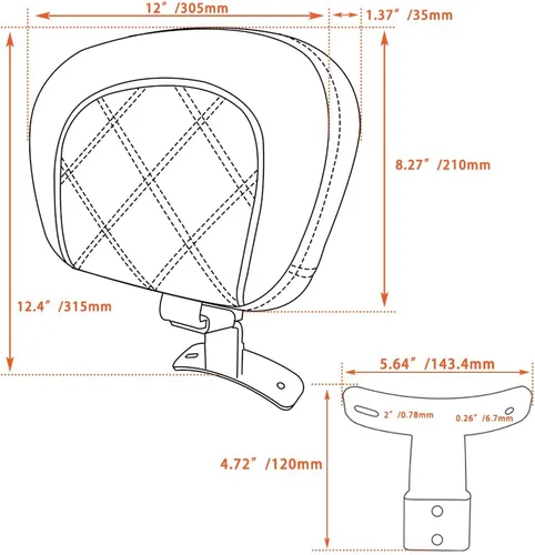 Vista 6 de FOVPLUE Respaldo de piloto, kit de almohadilla ajustable para respaldo del conductor para Harley Touring CVO Road Glide Road King Electra Glide