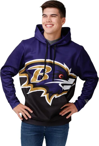 Vista 5 de FOCO NFL mens Nfl Team Color Bold Logo Hooded Pullover Hoodie