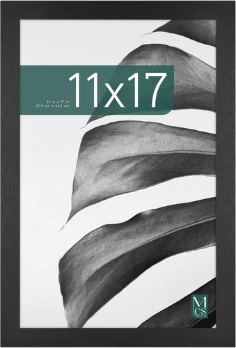 Vista 11 de MCS Studio Gallery Marco para Póster de 16x24 Pulgadas, Veta de Madera Negra, Madera Diseñada, Colgado Vertical y Horizontal en Pared, Marco Grande