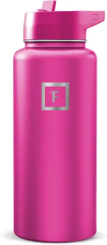 Vista 23 de IRON °FLASK Frasco de hidratación para acampar y senderismo con boquilla, botella de agua deportiva de acero inoxidable con aislamiento de boca