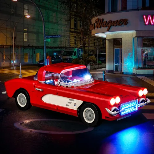 Vista 4 de BrickBling Kit de luz LED compatible con Lego Corvette 10321 Car, nueva iluminación 2023 compatible con Lego Chevrolet Corvette, no incluye