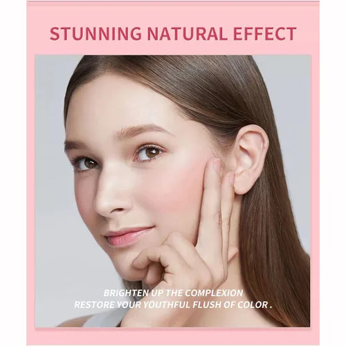 Vista 4 de Juego de barras de rubor mate para mejillas, ojos y labios, maquillaje natural, impermeable, de larga duración (juego 01)