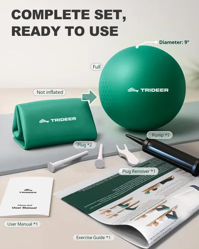 Vista 6 de Trideer Exercise Balls Physical Therapy, 9 Inch Pilates Ball Between Knees for Physical Therapy, Mini Exercise Ball - Yoga Ball, Small Workout Balls