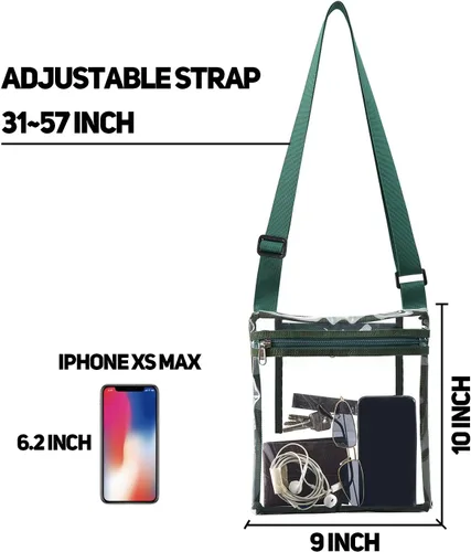 Vista 14 de Vorspack - Bolso transparente aprobado para estadios - Bolso cruzado de TPU para mujeres - Concierto
