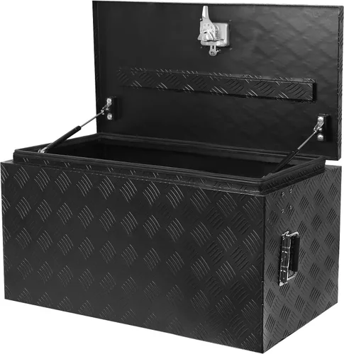 Vista 4 de GarveeTech Caja de herramientas chapada en aluminio resistente de 30 pulgadas, caja de herramientas para camioneta, caja de herramientas