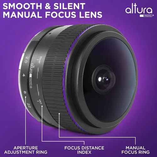 Vista 2 de Lente Sony E Mount 0256in f20 lente gran angular circular ojo de pez para cámara Sony Alpha sin espejo A6600 A6500 A6400 A6300 A6100 A6000 A5100