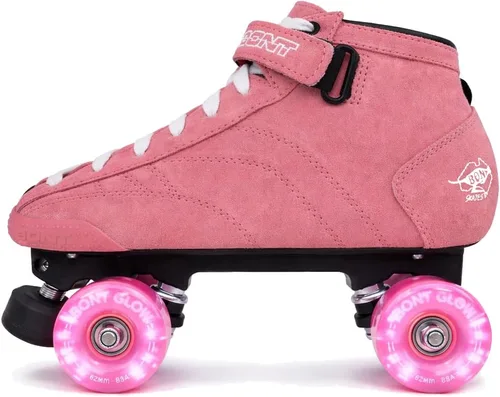 Bont Patines Prostar Bubblegum Pink Suede - Patines profesionales con ruedas LED brillantes para interiores y exteriores - Patines de ruedas -