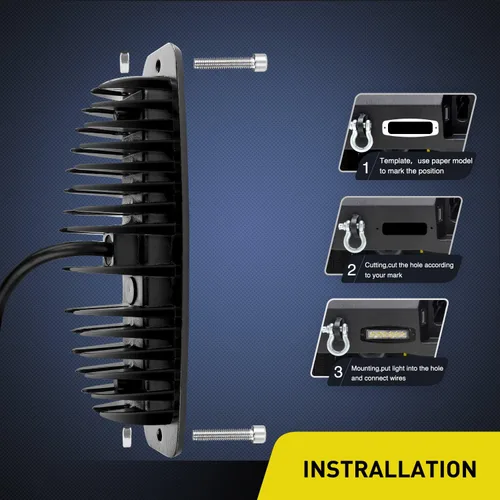 Vista 6 de Nilight 2 cápsulas LED de montaje empotrado de 18 W, 7.3 pulgadas, barra de luz antiniebla para todo terreno, iluminación impermeable para tractor