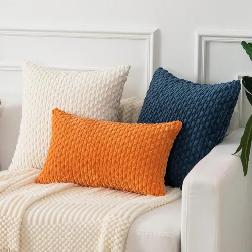 Vista 8 de UGASA - Funda de almohada decorativa de pana suave para otoño, 24 x 24 pulgadas, estilo bohemio, a rayas, decoración moderna para el hogar, sofá