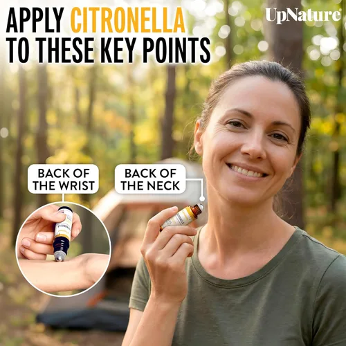 Vista 4 de UpNature Aceite de citronela roll-on - Aceite esencial de citronela 100% natural para la piel - Esenciales de camping