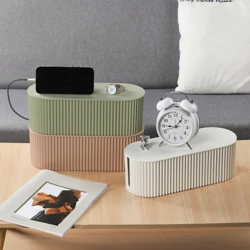 Vista 7 de Caja de Gestión de Cables Grande Caja Organizadora de Cables para Regletas de Corriente, Protectores de Sobretensión, Cargadores, Adaptadores